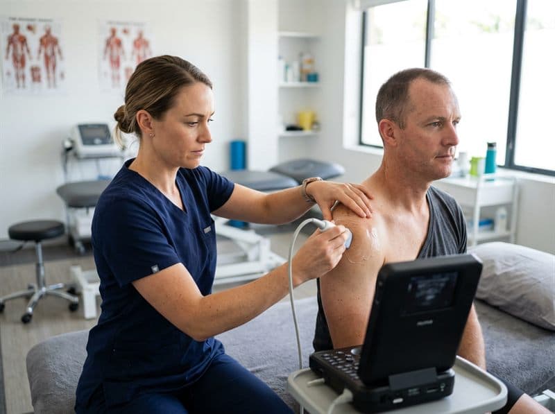 Ecografía como apoyo al tratamiento de fisioterapia en Monforte de Lemos